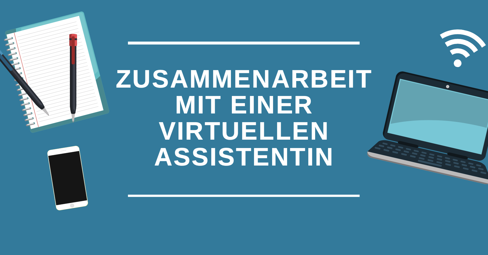 Titelbild: Zusammenarbeiten mit einer Virtuellen Assistentin